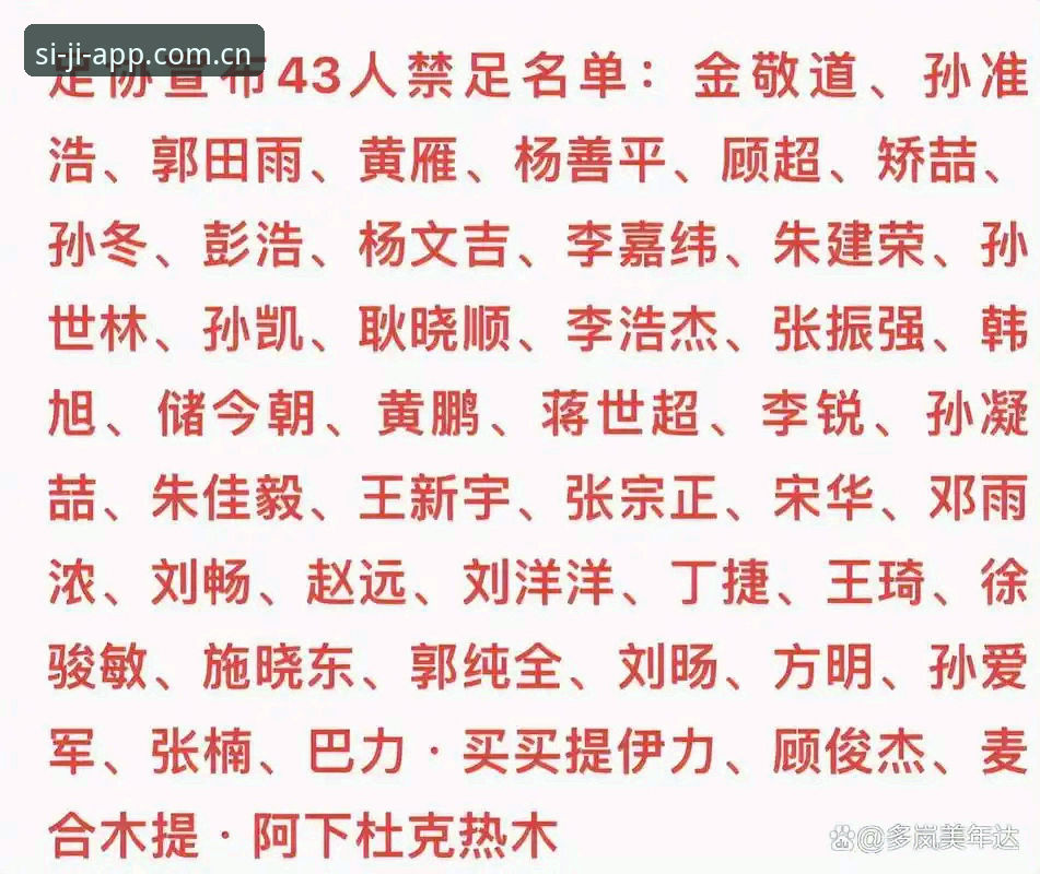 四季官方CN 中国足协第三批禁足名单全面解析:从17人终身禁赛看行业整顿深度